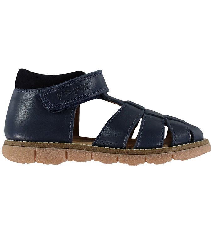 Pom Pom Sandaler Velcro Navy Blazer