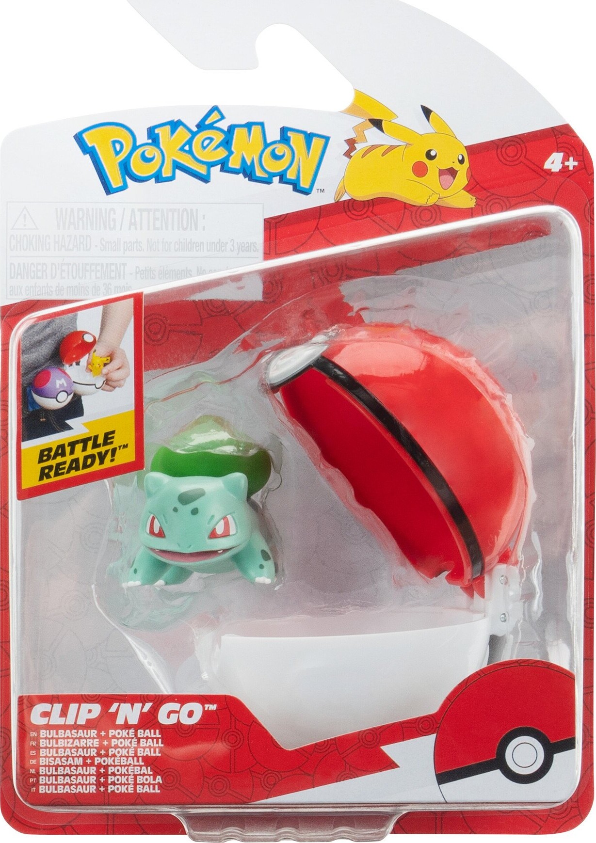 Pokémon - Clip N Go - Bulbasaur Med Poké Ball