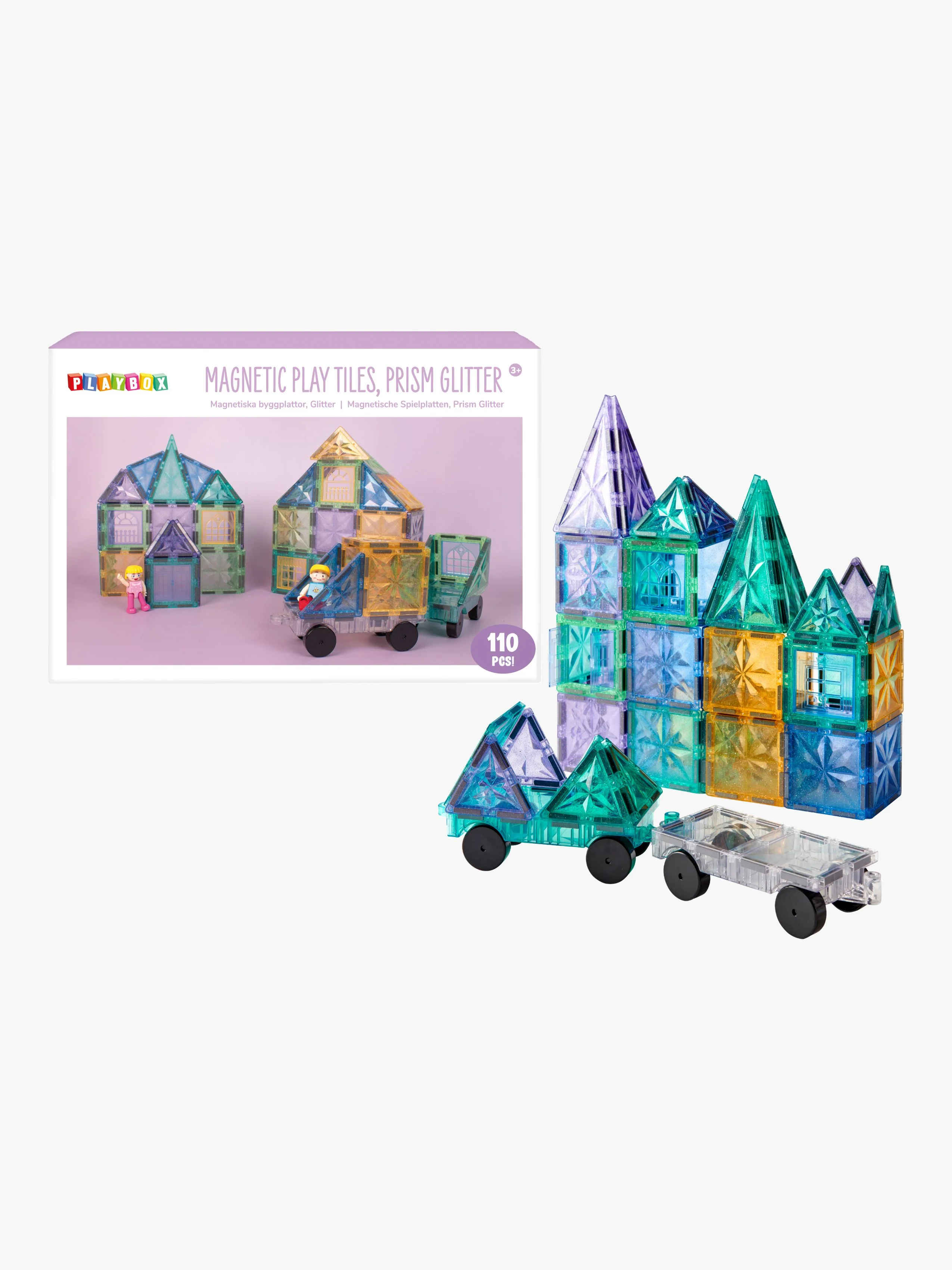 Playbox Magnetiske Brikker Glitter 110 Dele – Kreativt legetøj til børn.