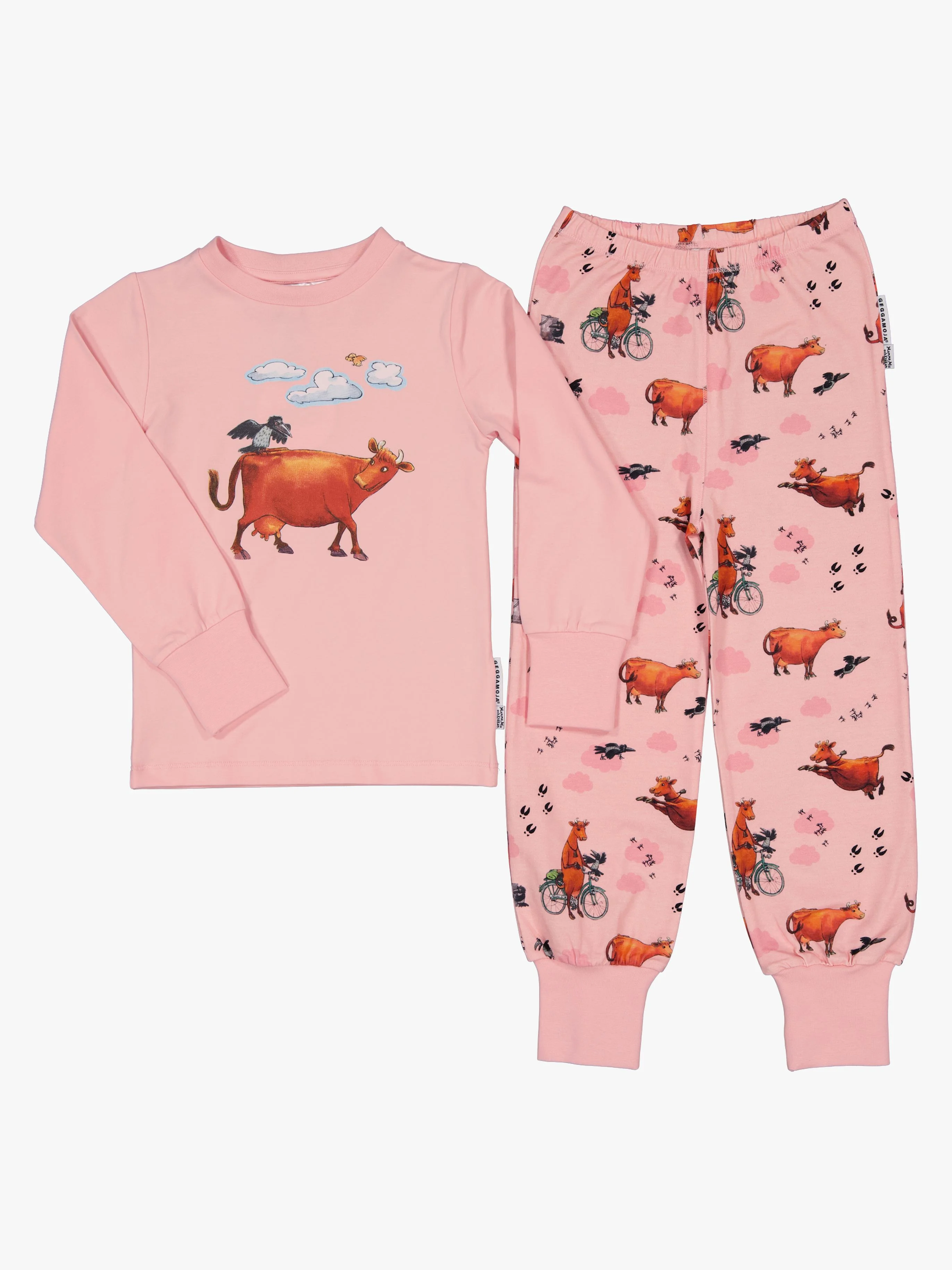 Geggamoja Todelt Pyjamas Mor Muh og Krage, Pink