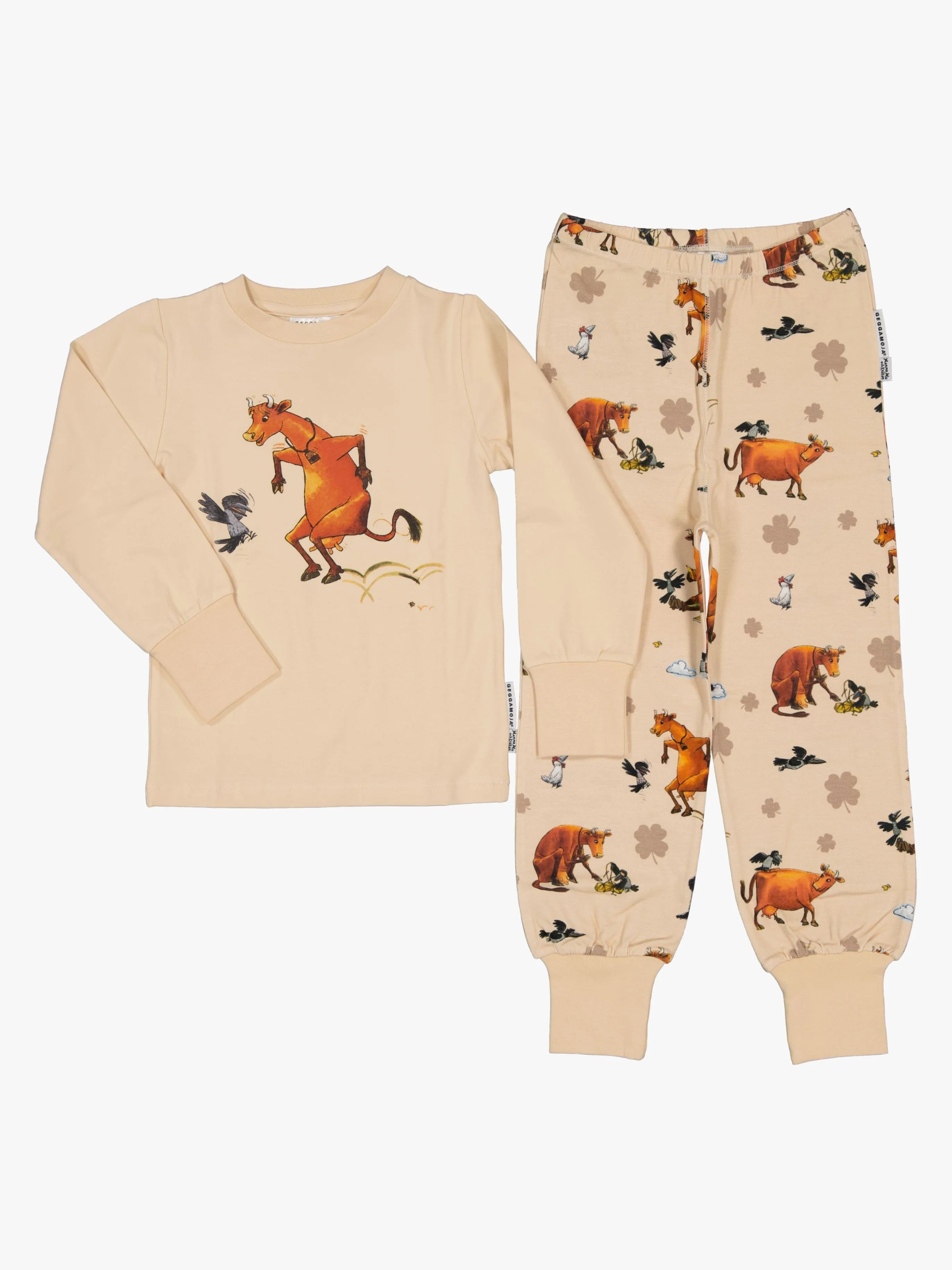 Geggamoja Todelt Pyjamas Mor Muh og Krage, Beige